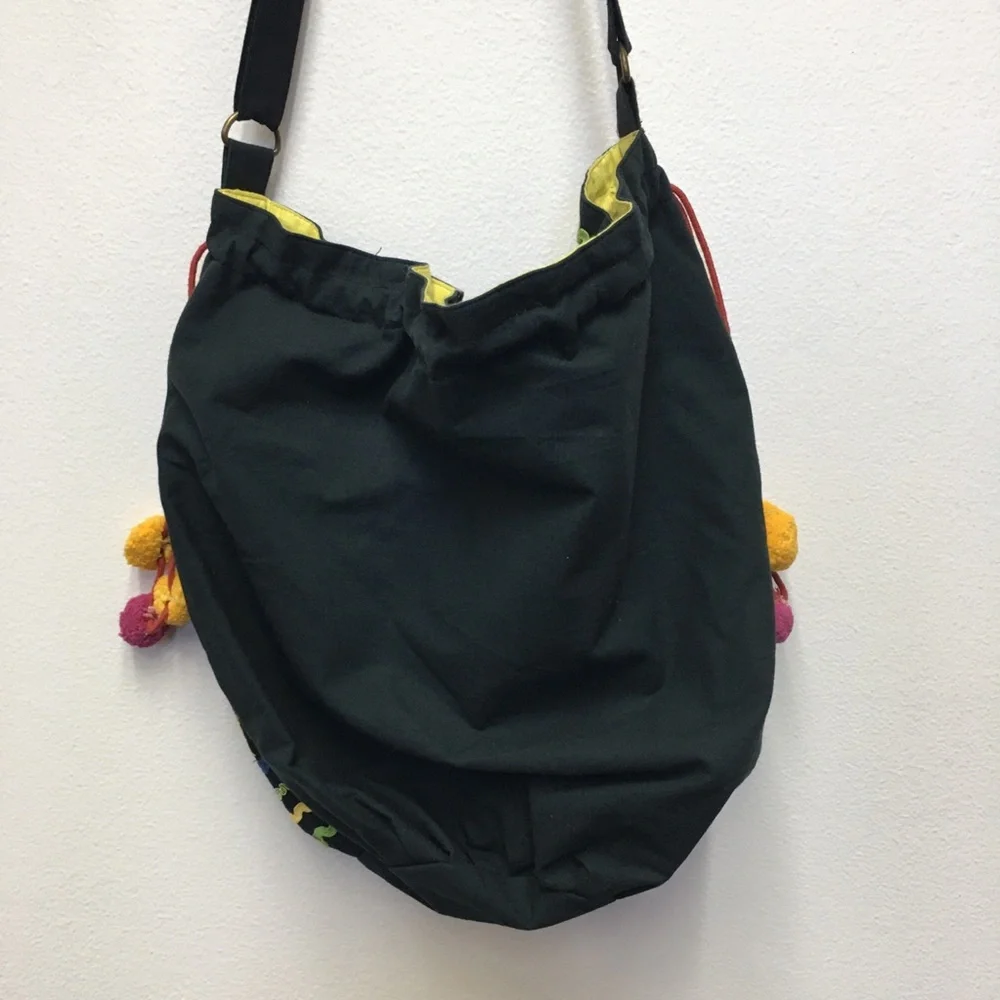 Earthbound Trading Company Embroidered Cross Body Bag 100% Cotton Boho Festival